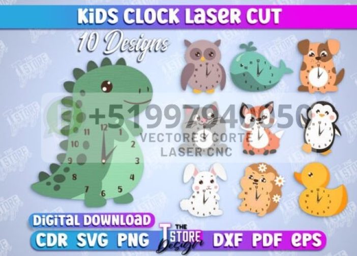 Paquete de relojes para niños en forma de animalitos