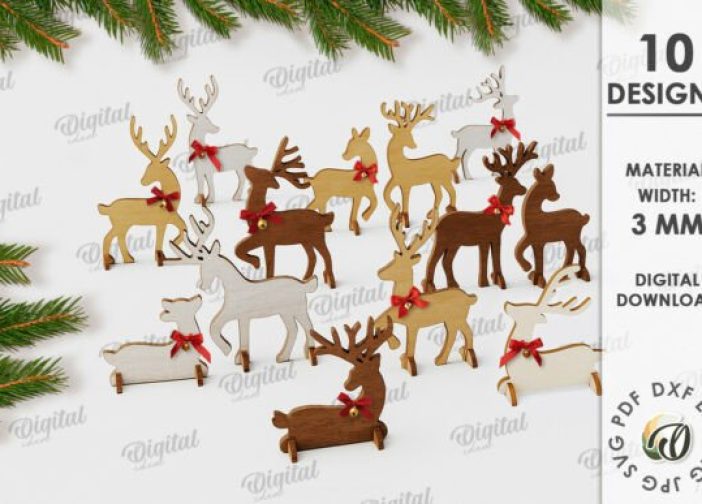 Paquete de renos navideños