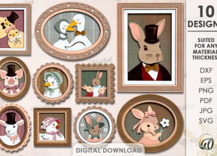 Paquete de retratos de Pascua vintage