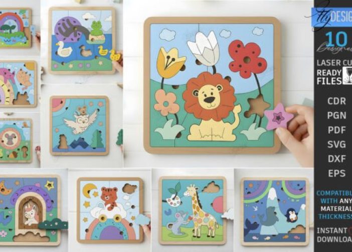 Paquete de rompecabezas de animales para niños