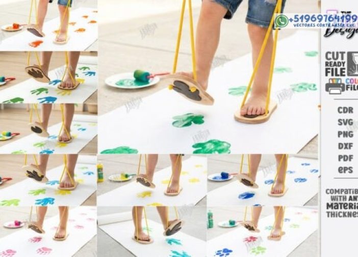 Paquete de sellos con estampado de pies para niños