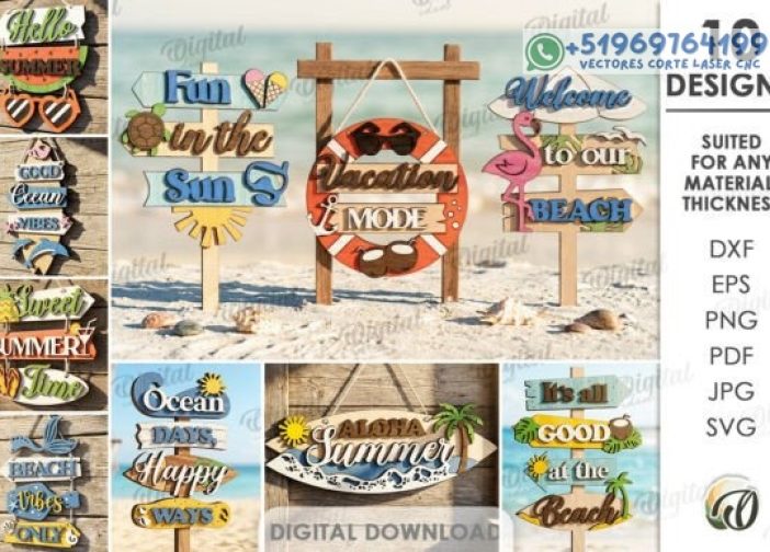 Paquete de señales direccionales de verano Para mas Vectores Whatsapp 51969764199