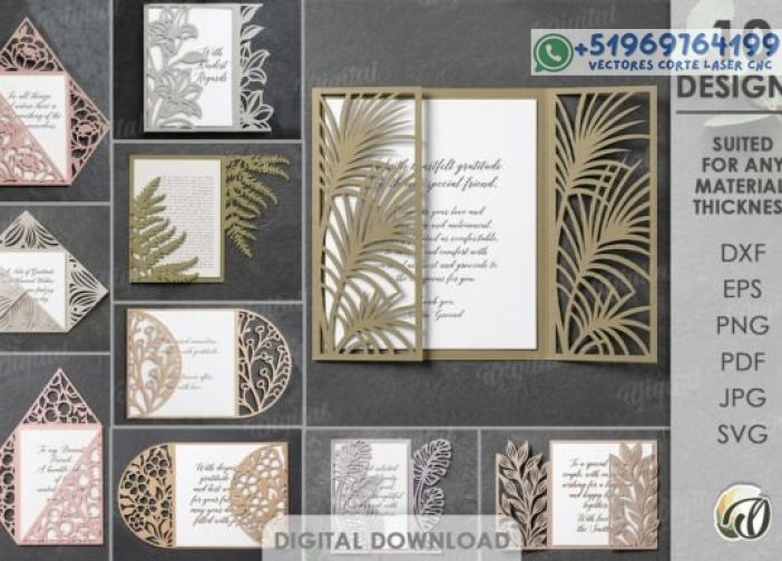 Paquete de sobres de papel para invitaciones Para mas Vectores Whatsapp 51969764199