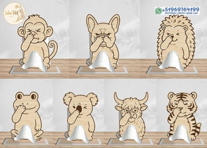 Paquete de soporte de pañuelos de animal3