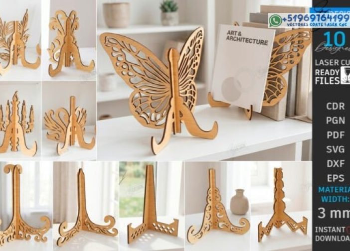 Paquete de soporte de placa de caballete cortado con láser CNC