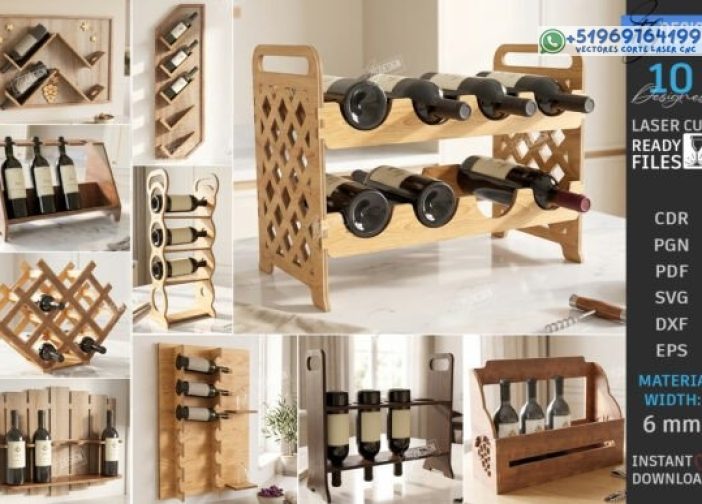 Paquete de soporte para estante de botellas de vino