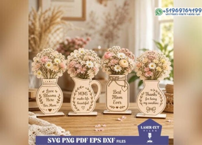 Paquete de soportes de flores seleccionados a mano para mamá