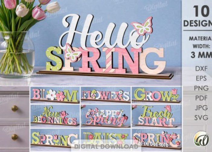 Paquete de soportes de palabras de primavera