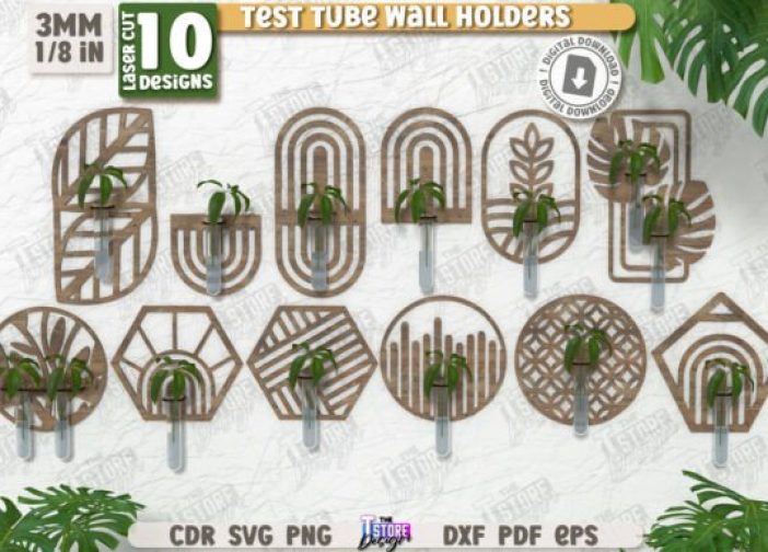 Paquete de soportes de pared para tubos de ensayo