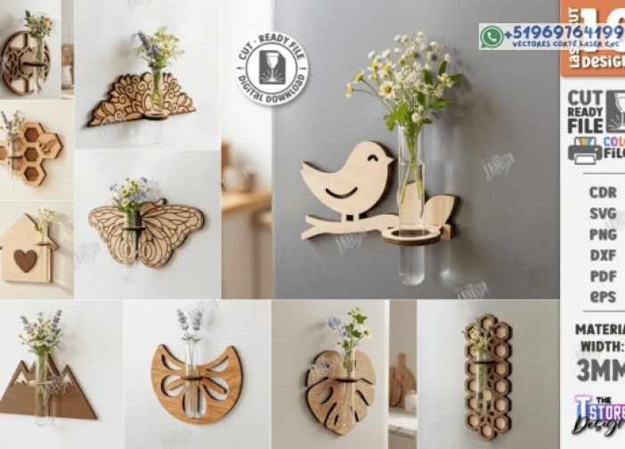 Paquete de soportes magnéticos para plantas cortados con láser
