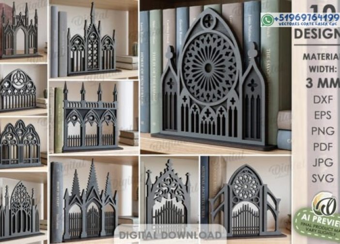 Paquete de soportes para estantes de catedral