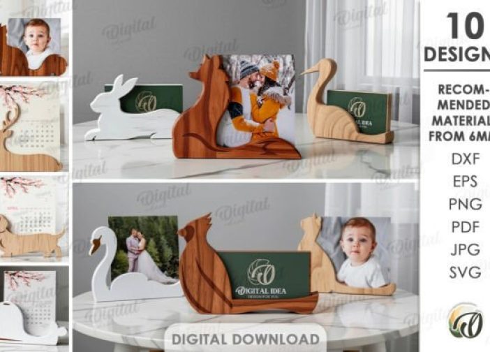 Paquete de soportes para fotos 3D cortados con láser