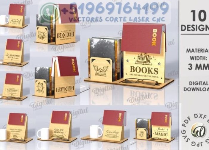 Paquete de soportes para libros 3D