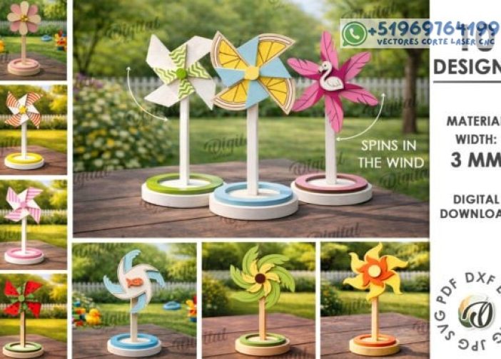 Paquete de soportes para molinillos de viento 3D Para mas Vectores Whatsapp 51969764199