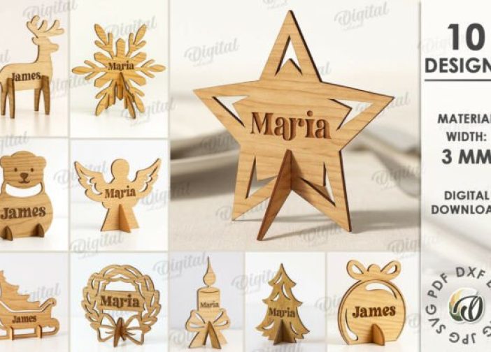 Paquete de soportes para nombres de mesa navideños