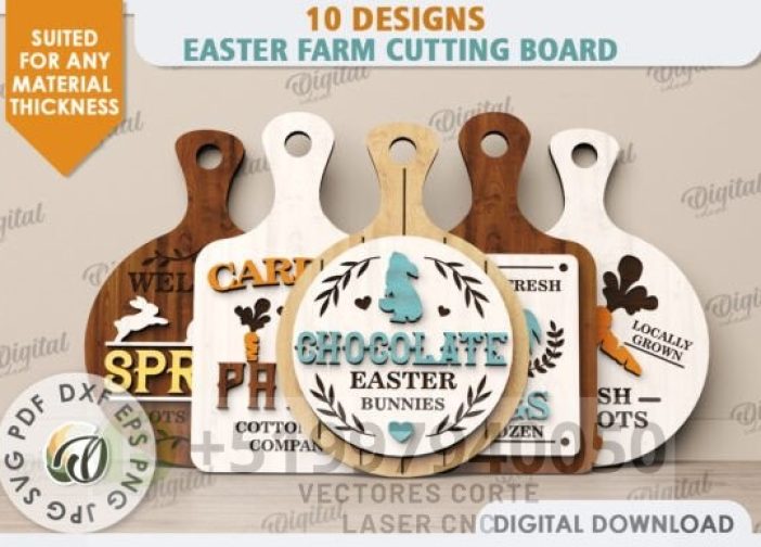 Paquete de tablas de cortar de granja de Pascua