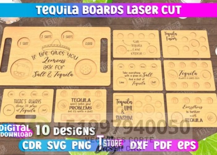 Paquete de tablas para chupitos de tequila Bandeja para servir