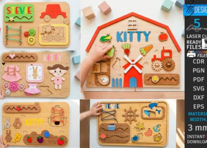 Paquete de tableros juegos de actividades personalizados para niños
