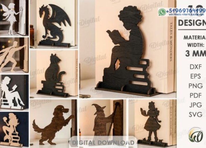 Paquete de tapones para libros cortados con láser