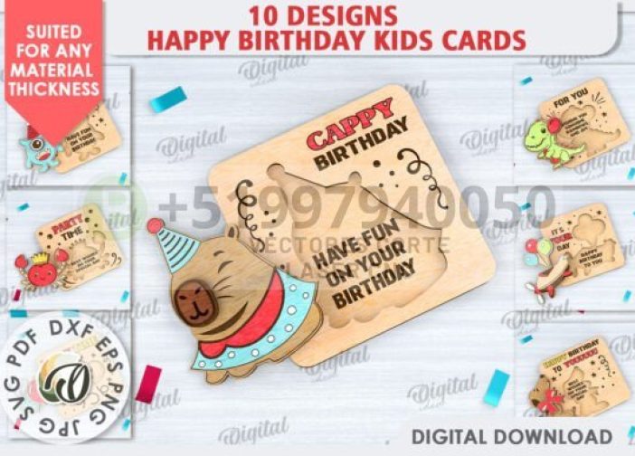 Paquete de tarjetas de feliz cumpleaños para niños
