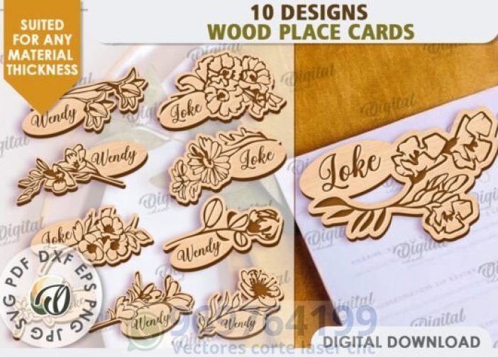 Paquete de tarjetas de lugar para bodas