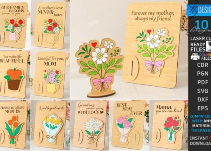 Paquete de tarjetas florales del Día de la Madre