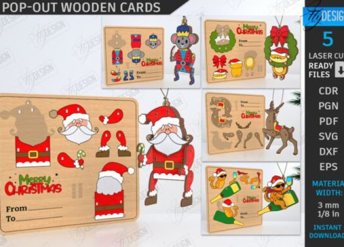 Paquete de tarjetas navideñas desplegables