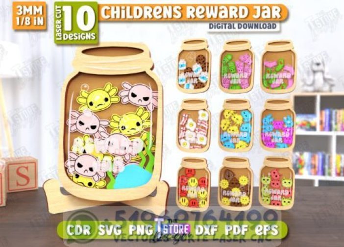 Paquete de tarros de recompensa para niños