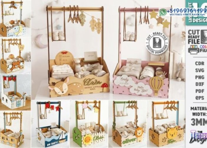 Paquete láser de caja de armario para baby shower