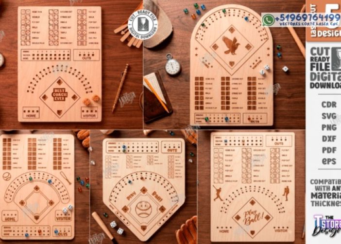 Paquete láser de juego de mesa de dados de béisbol