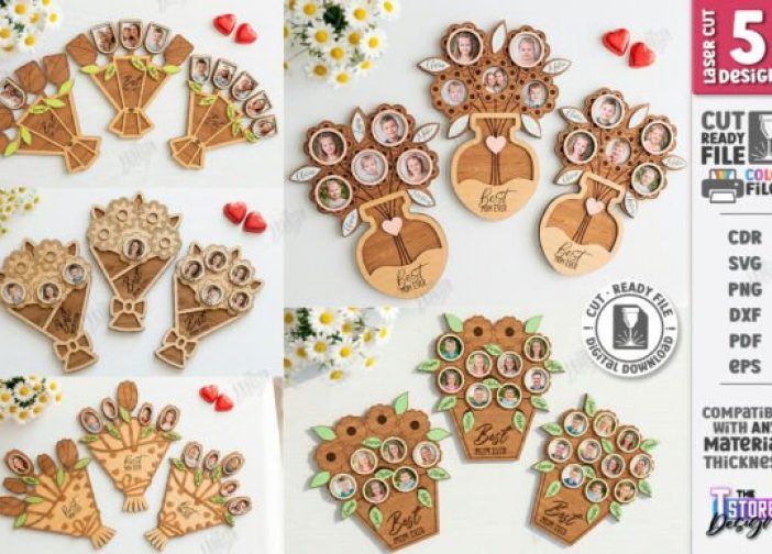 Paquete láser de marcos de fotos para el día de la madre