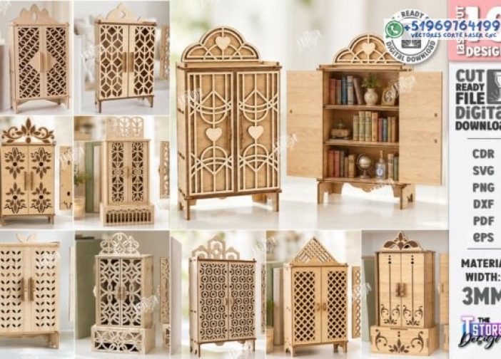 Paquete láser de rincón de libro de gabinete en miniatura