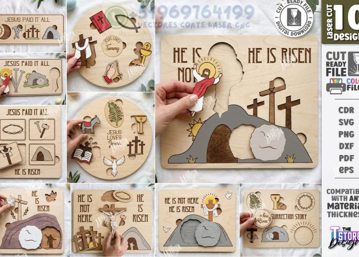 Paquete láser de rompecabezas de Pascua resucitado