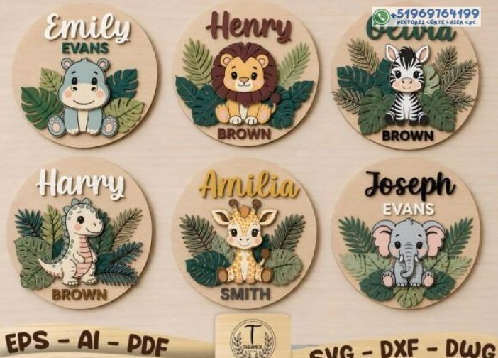 Paquete personalizado de letreros con el nombre de la guardería