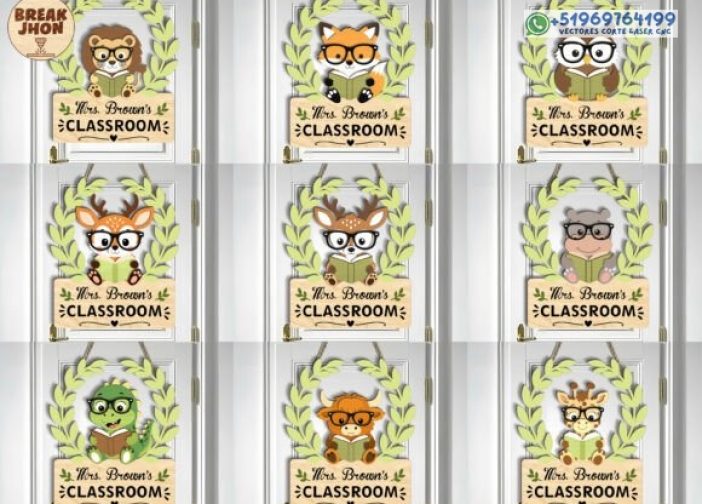 Paquete personalizado de letreros para puertas de maestros