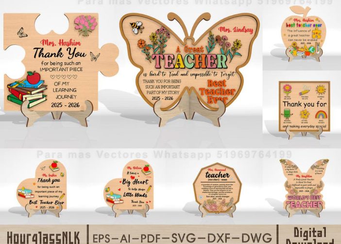 Paquete svg personalizado de agradecimiento al profesor