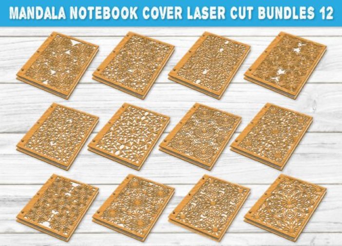 Paquetes de cubiertas de cuaderno con mandalas