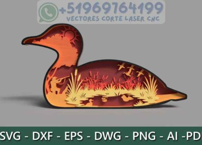 Pato de caza en capas