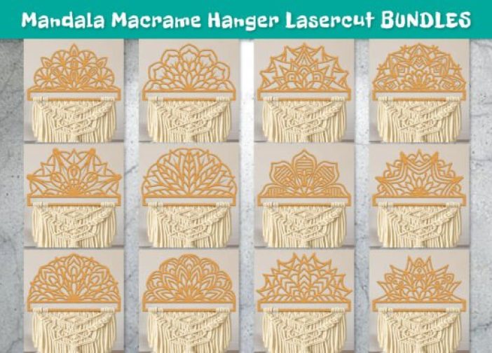 Percha de macramé con mandala