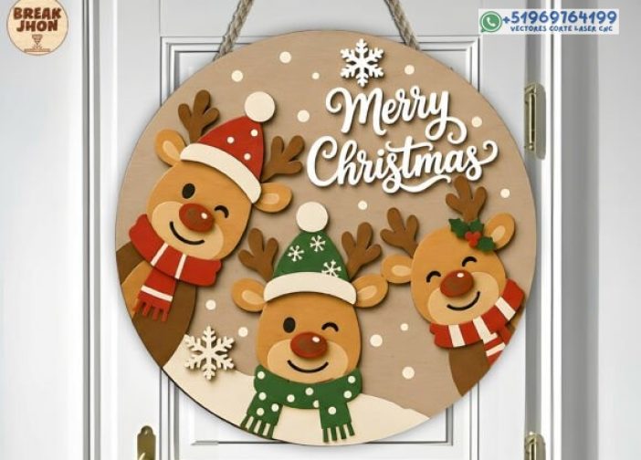 Percha de puerta de Navidad en capas SVG