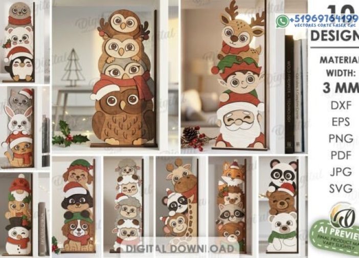 Personajes Navideños Apilables para Esquinas
