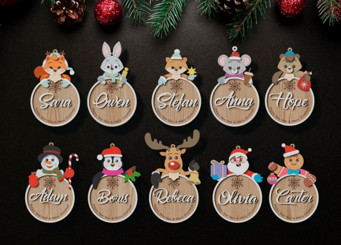 Personajes de Navidad adornos de bolas paquete 10