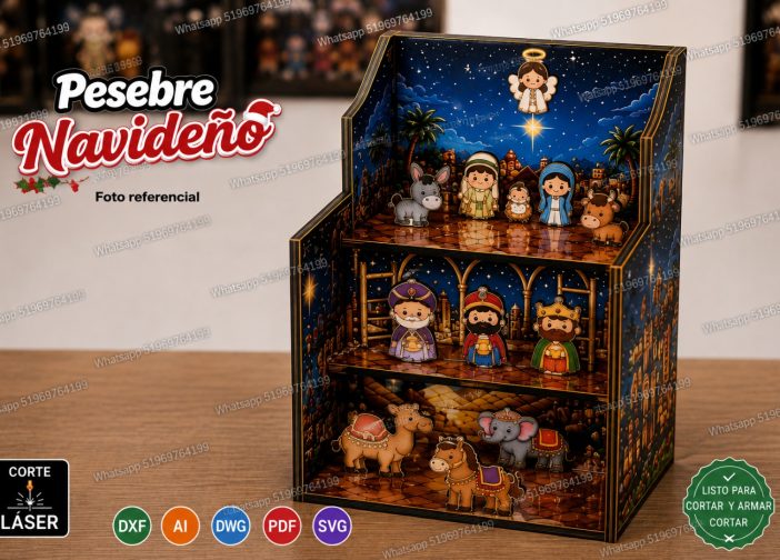 Pesebre navideño 3mm modelo 1