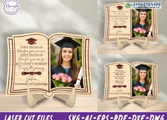 Placa de graduación personalizada cortada con láser