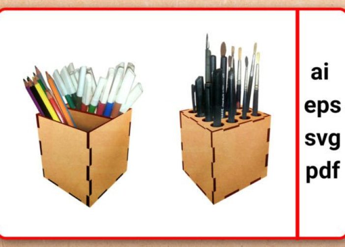 Plantilla de caja de lápices portalapices