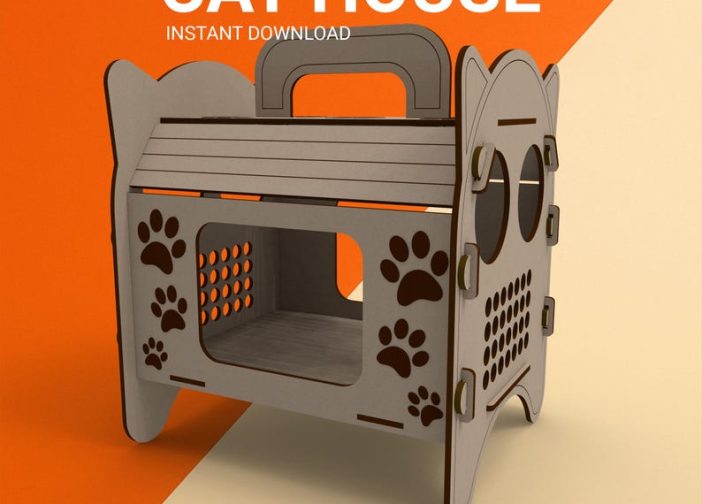 Plantilla de caseta para gatos