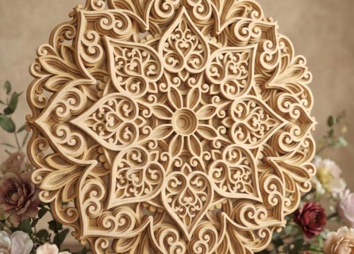 Plantilla svg de flor de mandala multicapa