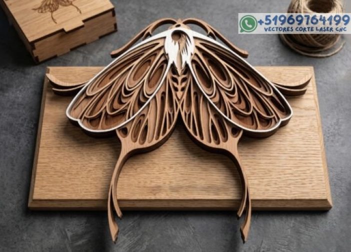 Polilla Luna en capas 3D Para mas Vectores Whatsapp 51969764199