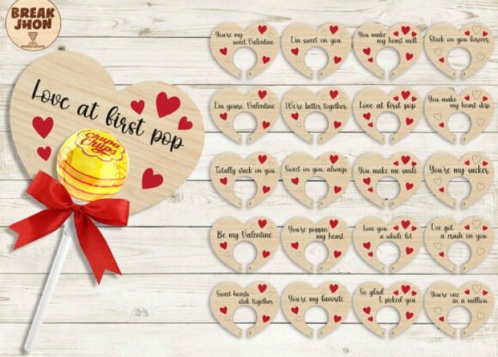 Porta piruletas de San Valentín