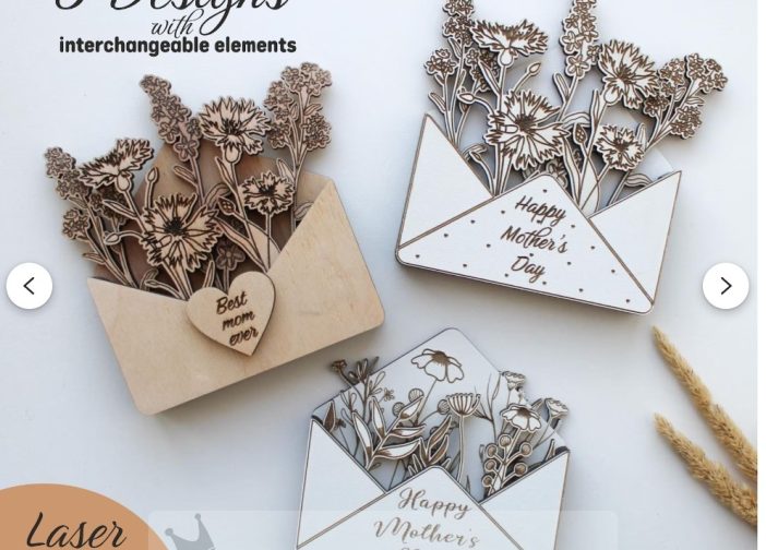 Portatarjetas de regalo del dia de la madre con flore